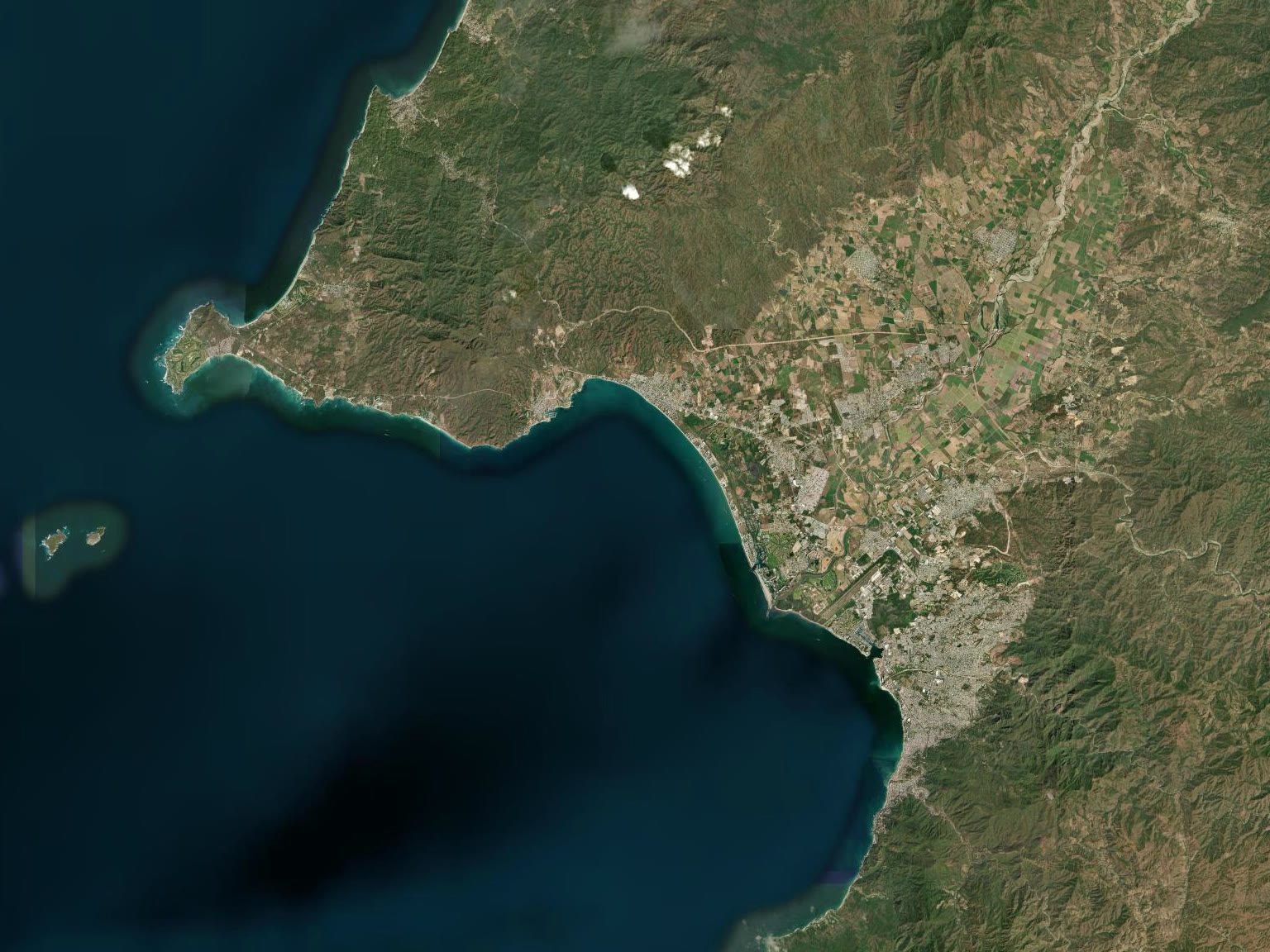 Imagen satelital de la Bahía de Banderas